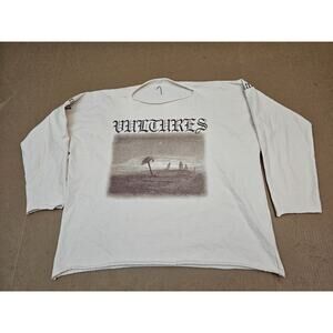 NEW YEEZY YZY Gosha Long Sleeve Vultures Album Box T Shirt Cream Sz 1 S/M Kanye